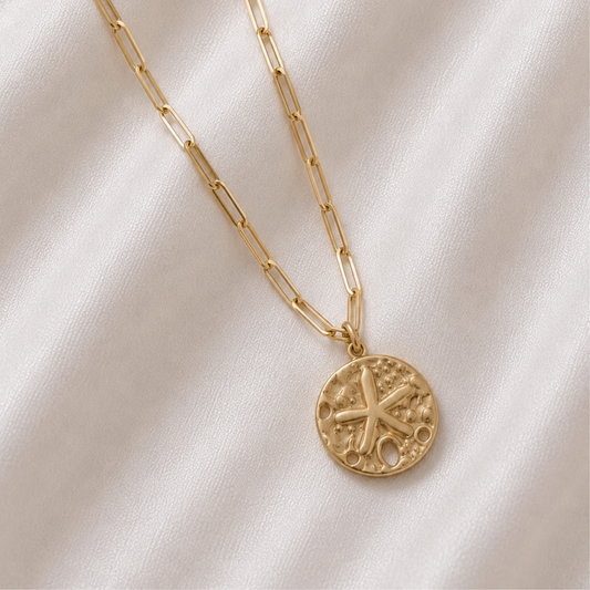 Sage Sand Dollar Pendant Necklace