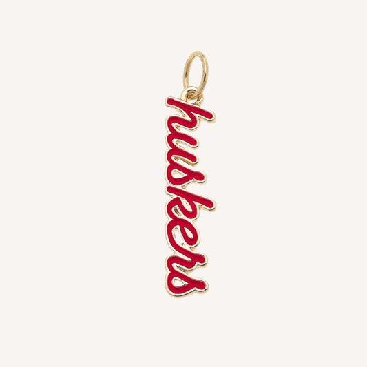 Large Nebraska Cornhuskers Script Charm