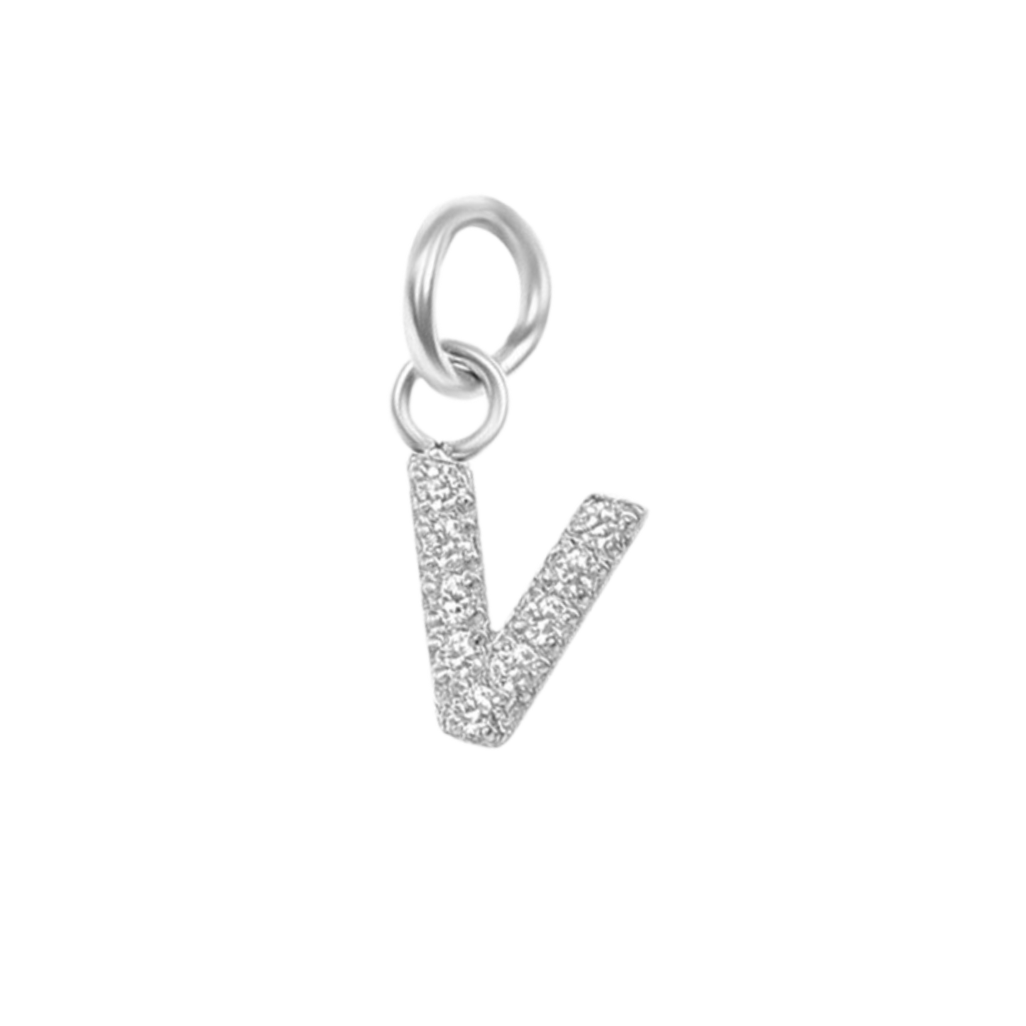 Mini Silver Paved Initial Charms