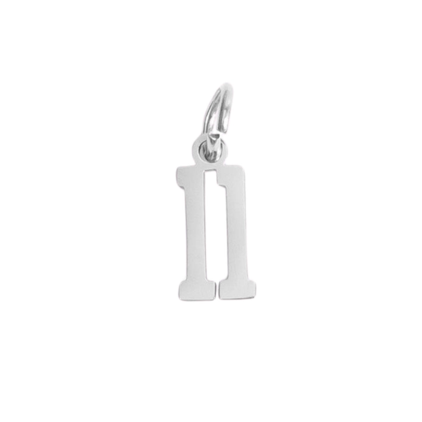 Small Silver Varsity Number Charms