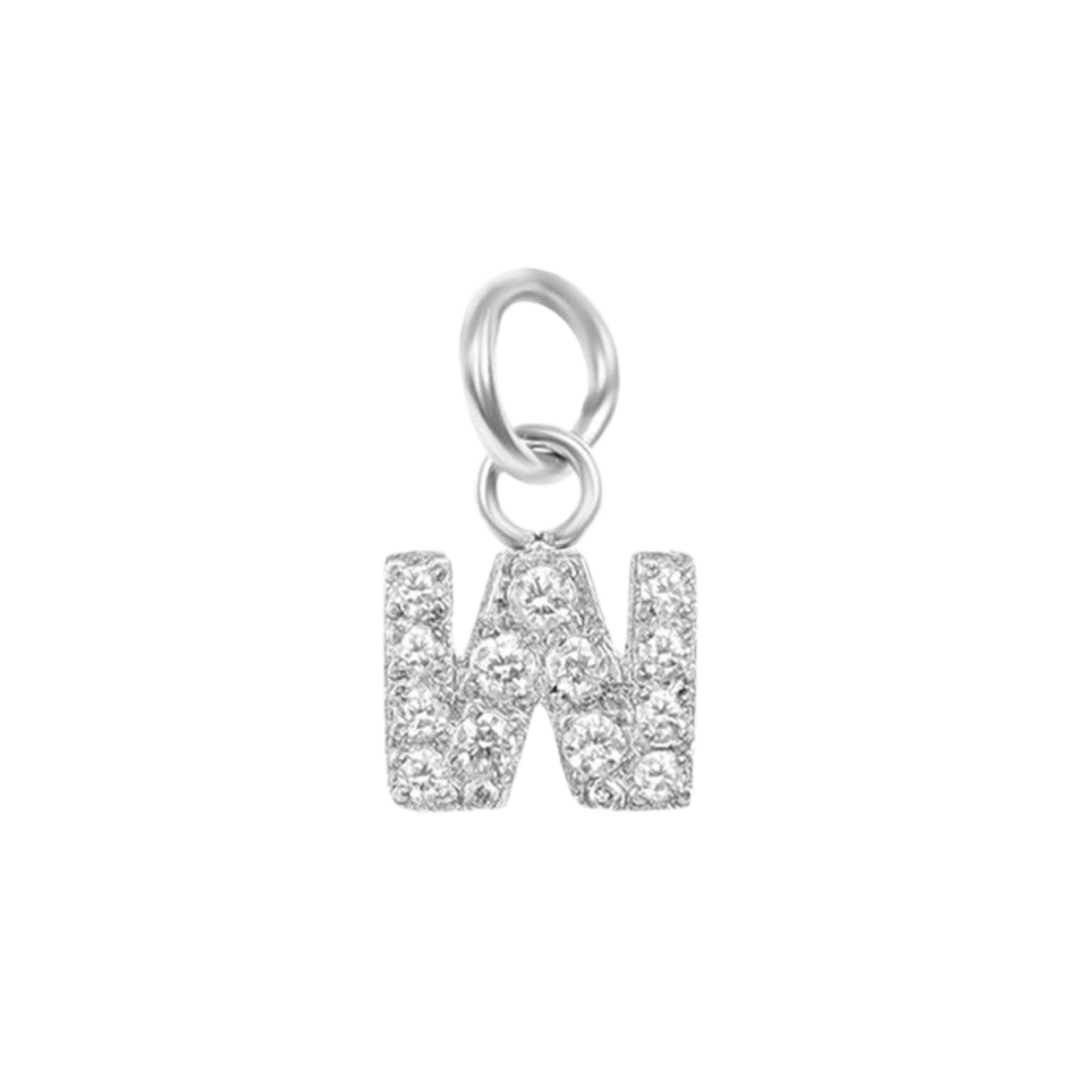 Mini Silver Paved Initial Charms