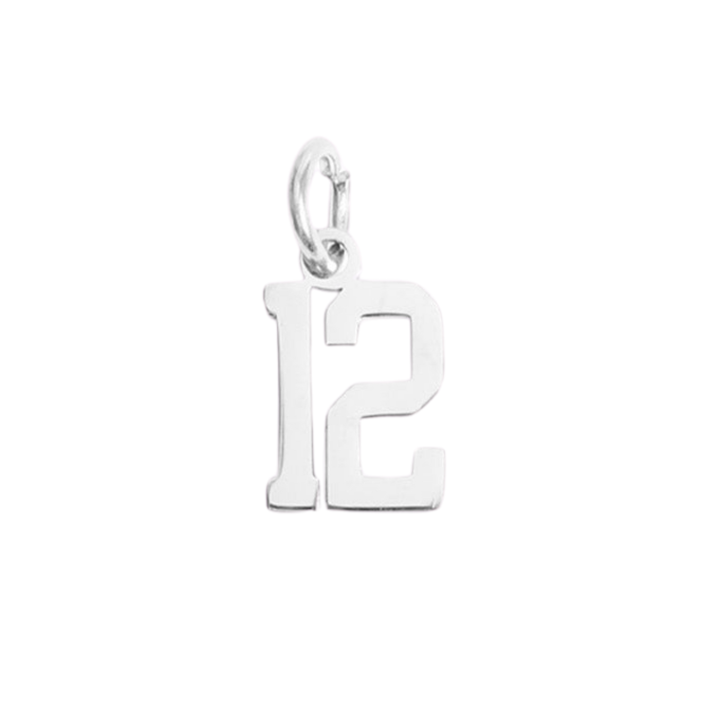 Small Silver Varsity Number Charms