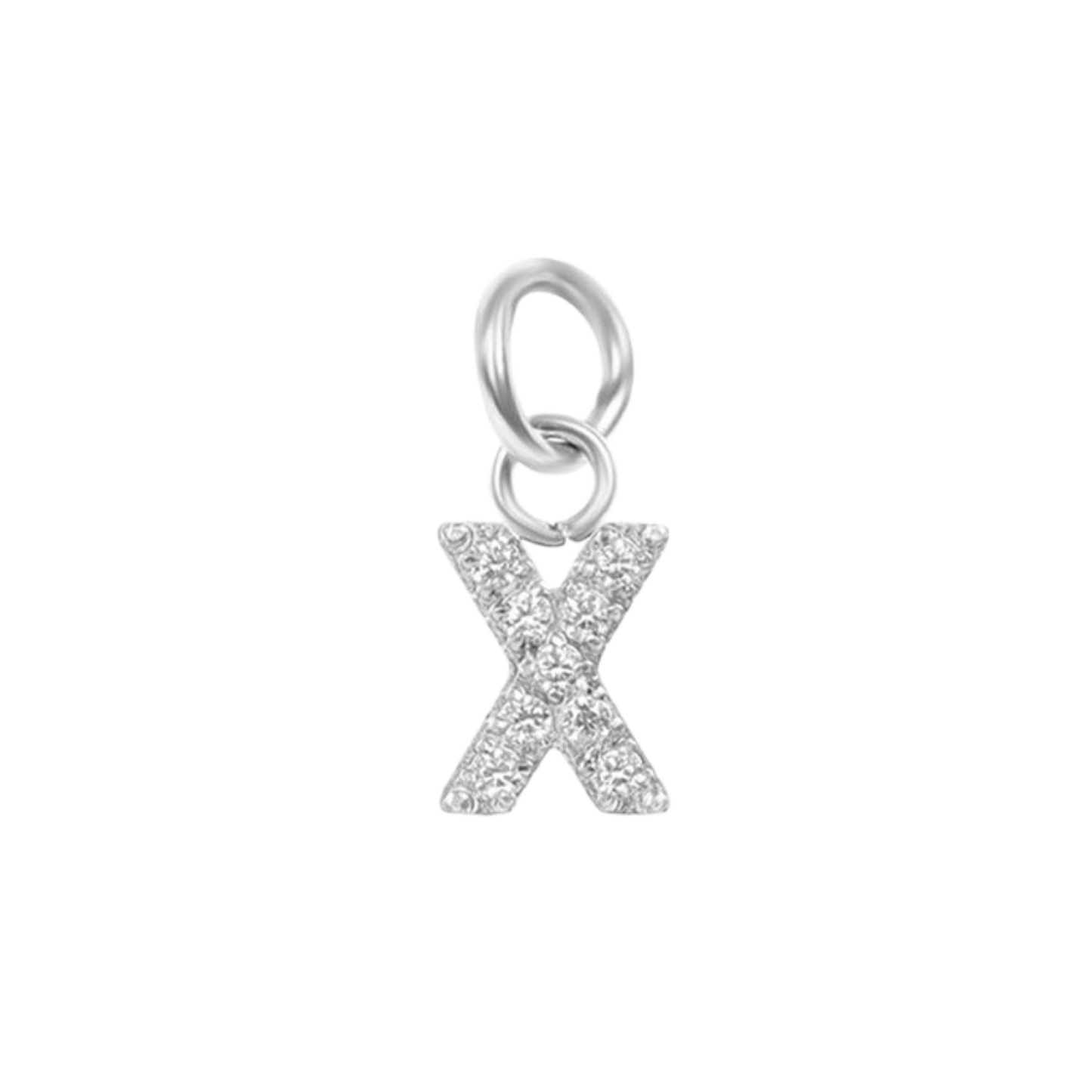 Mini Silver Paved Initial Charms