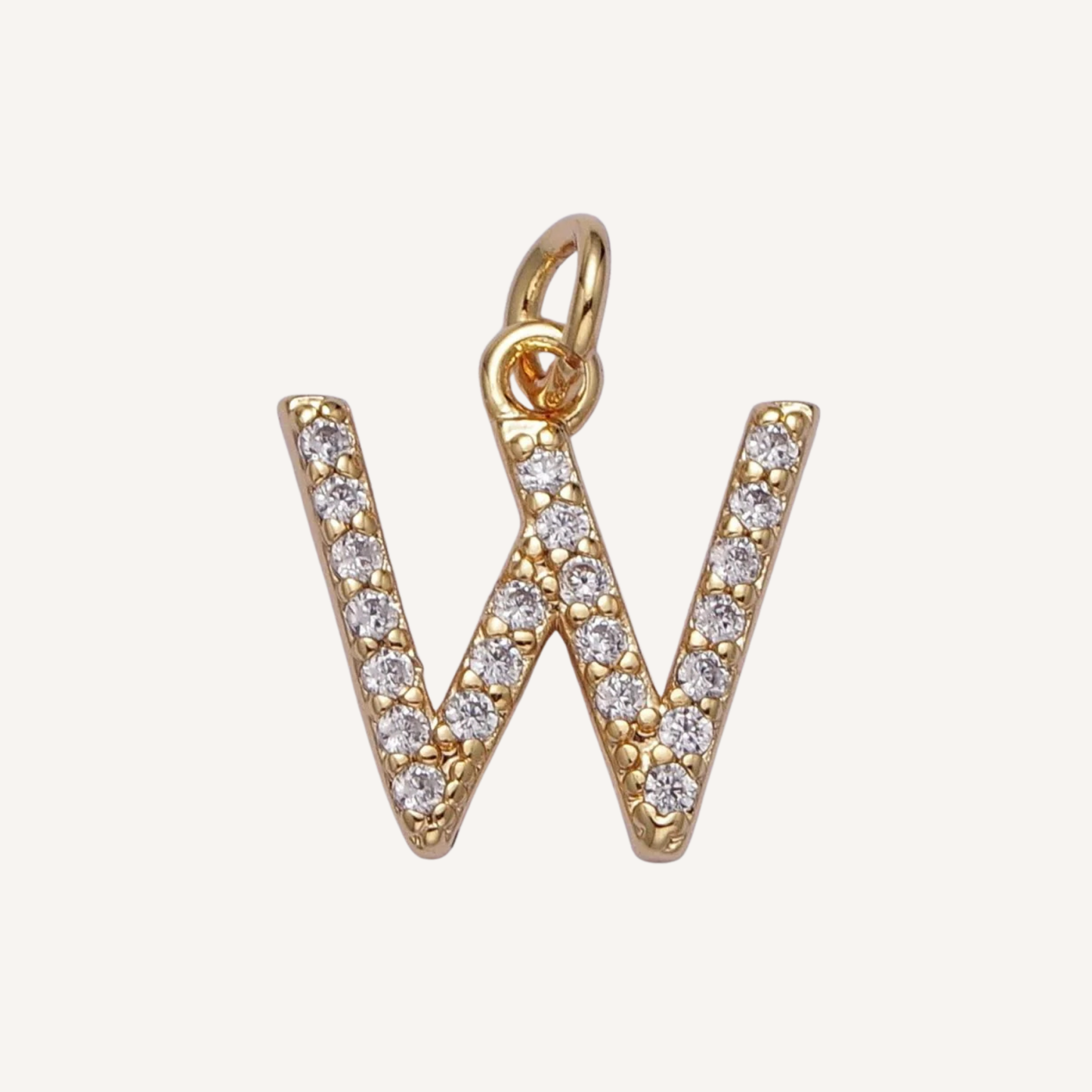 Medium Rhinestone Initial Charm