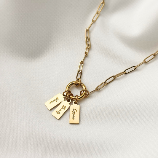 Name Tag Charm Holder Necklace