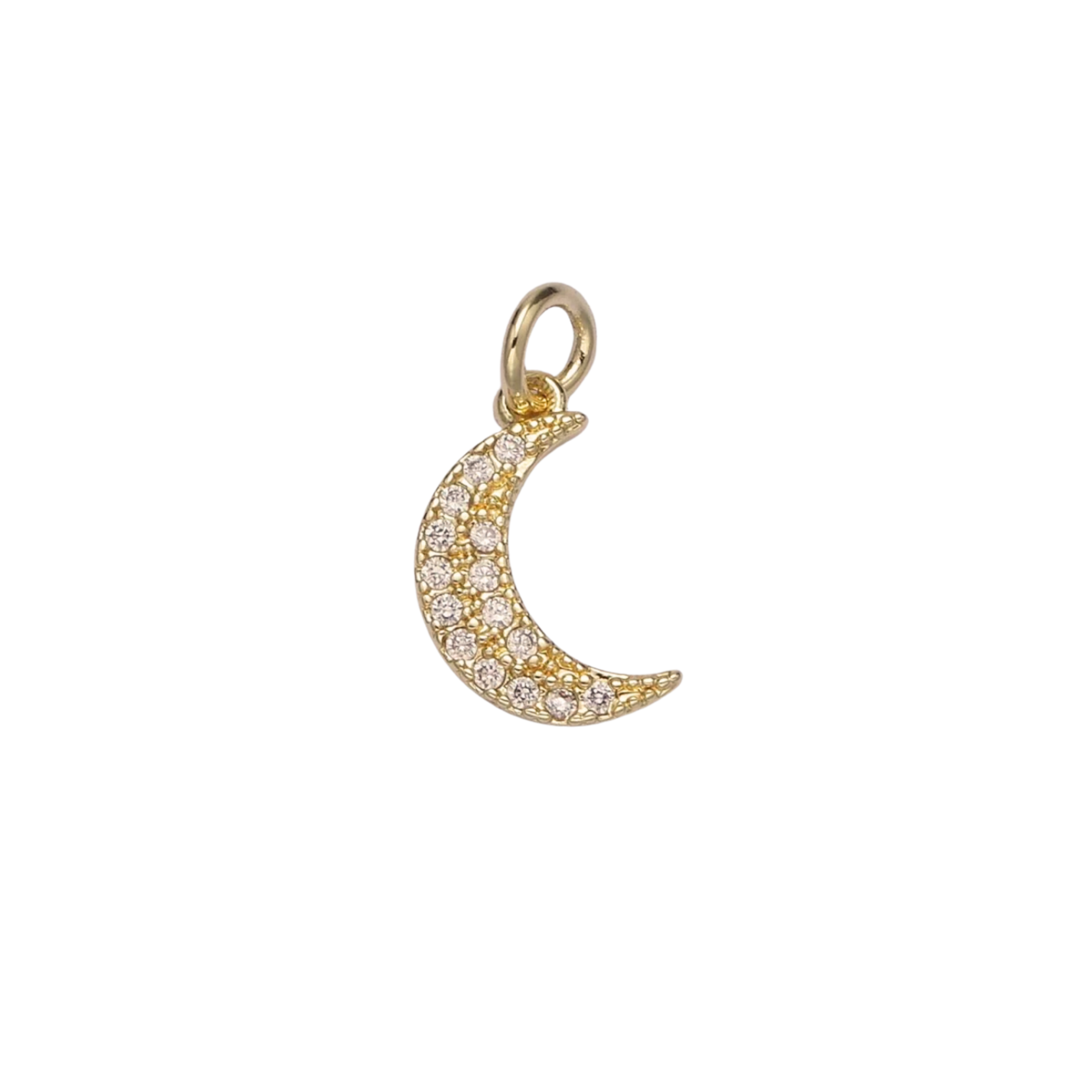 Mini Rhinestone Crescent Moon Charm – Fable Lane LLC