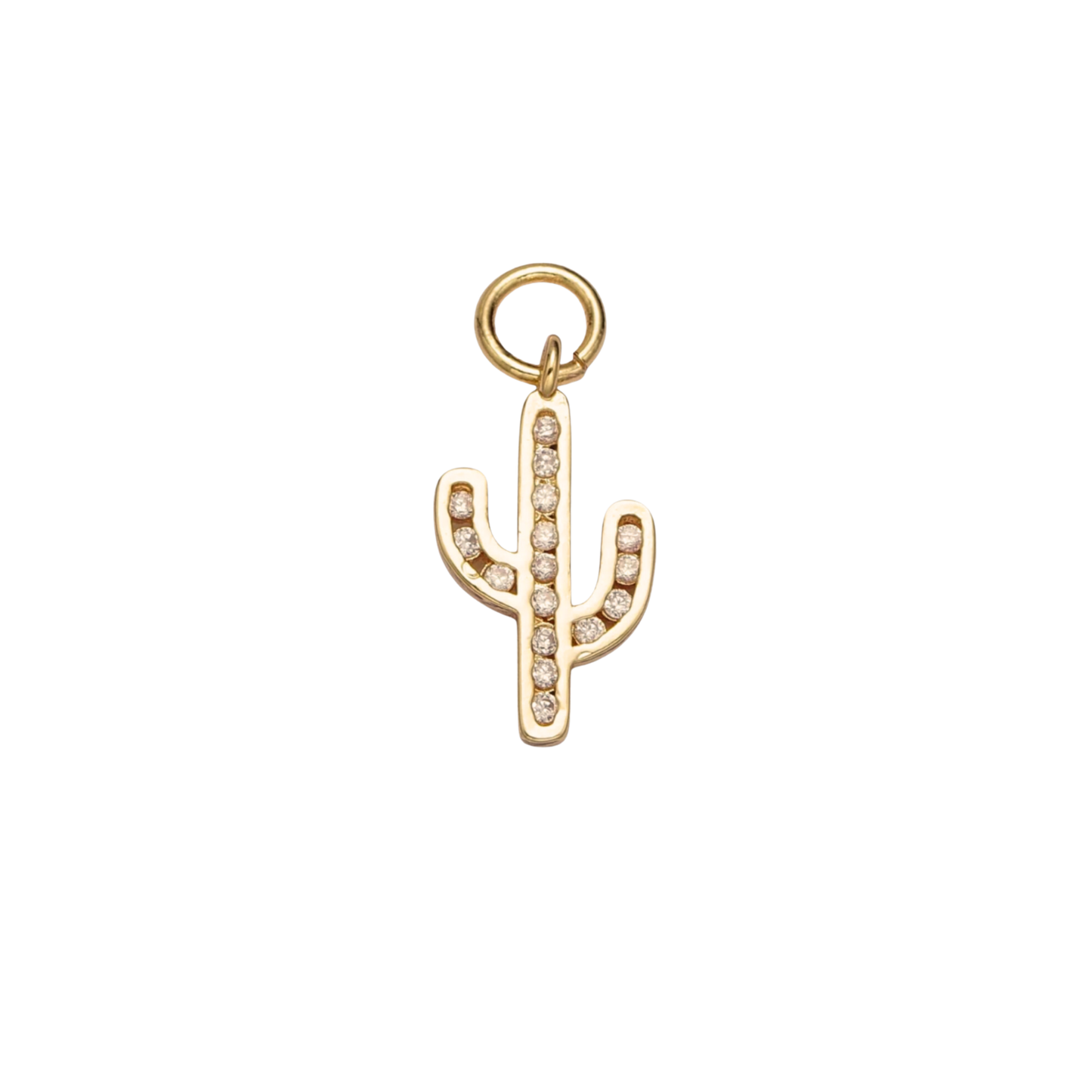 Small Rhinestone Cactus Charm
