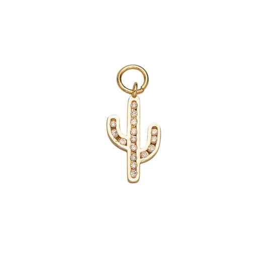 Small Rhinestone Cactus Charm