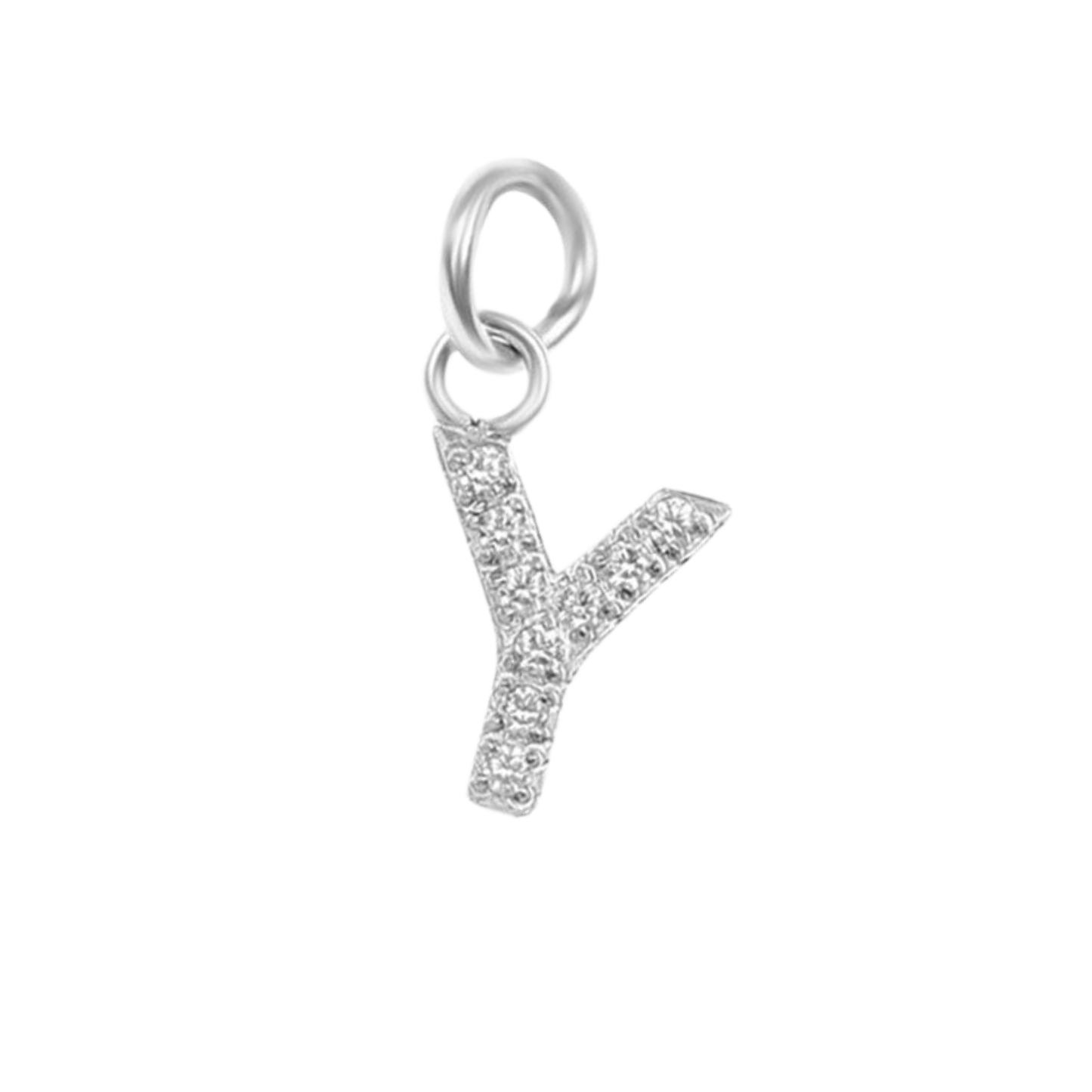 Mini Silver Paved Initial Charms