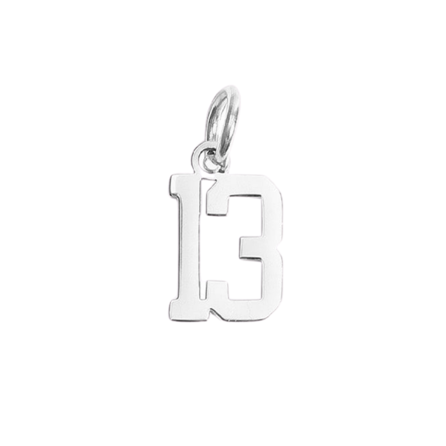 Small Silver Varsity Number Charms