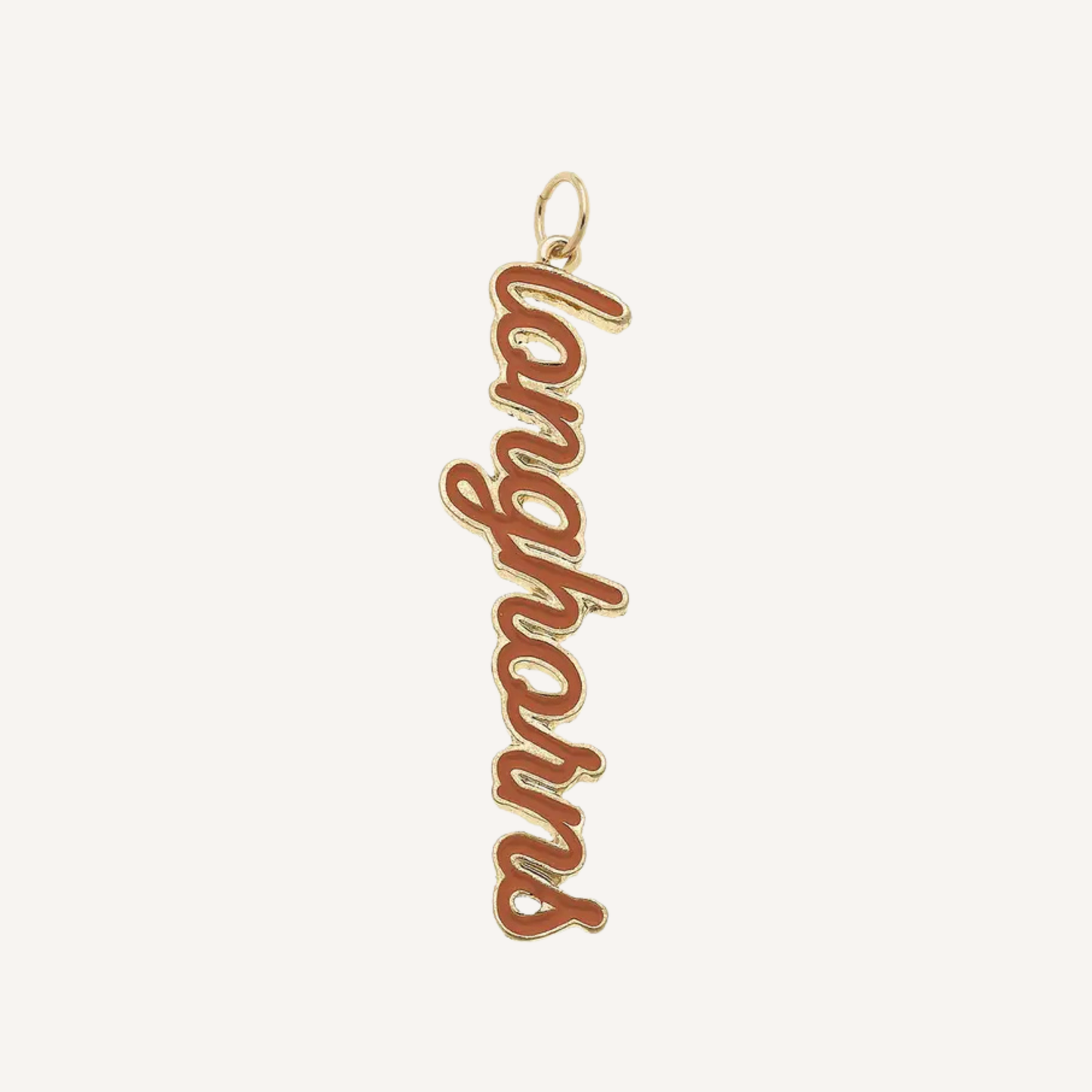 Large Texas Longhorns Script Charm
