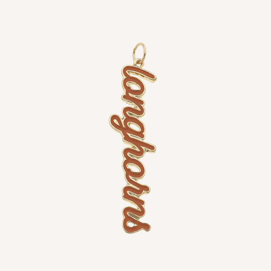 Large Texas Longhorns Script Charm