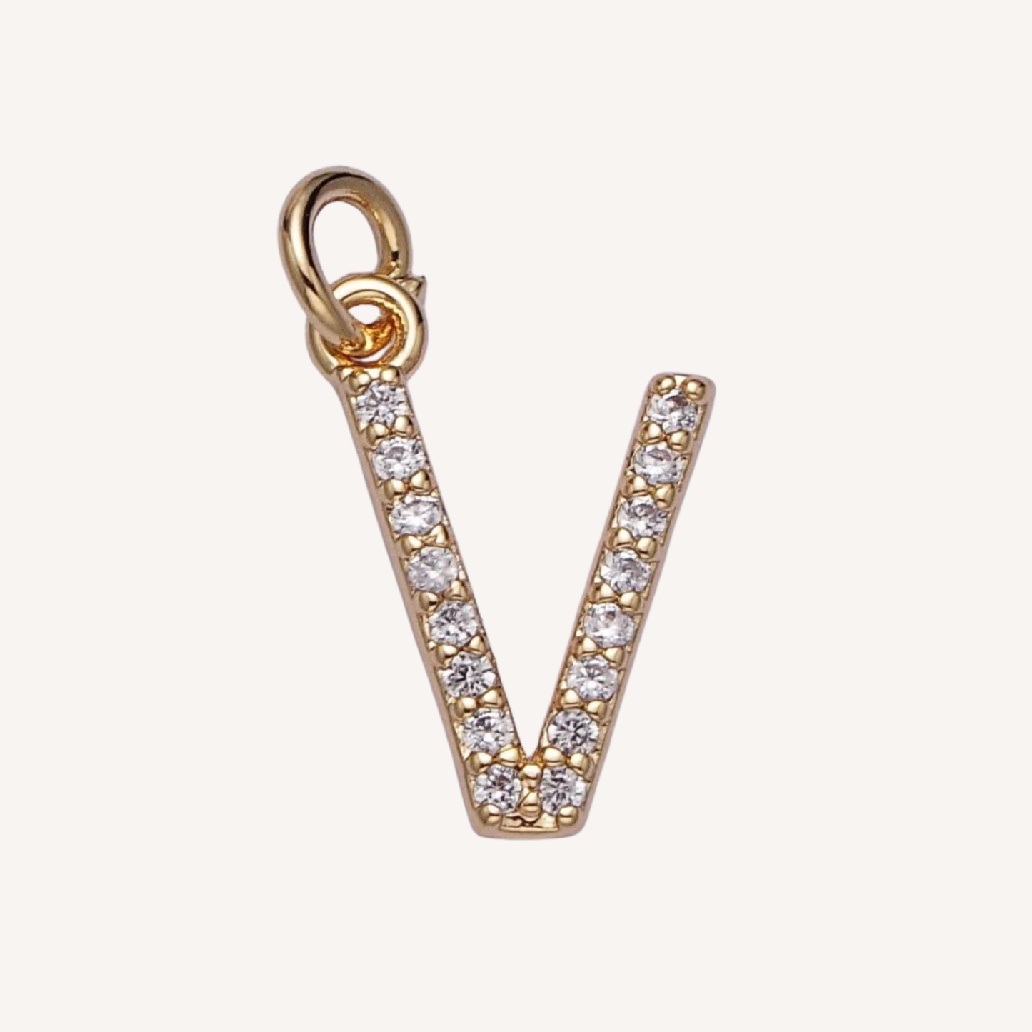 Medium Rhinestone Initial Charm