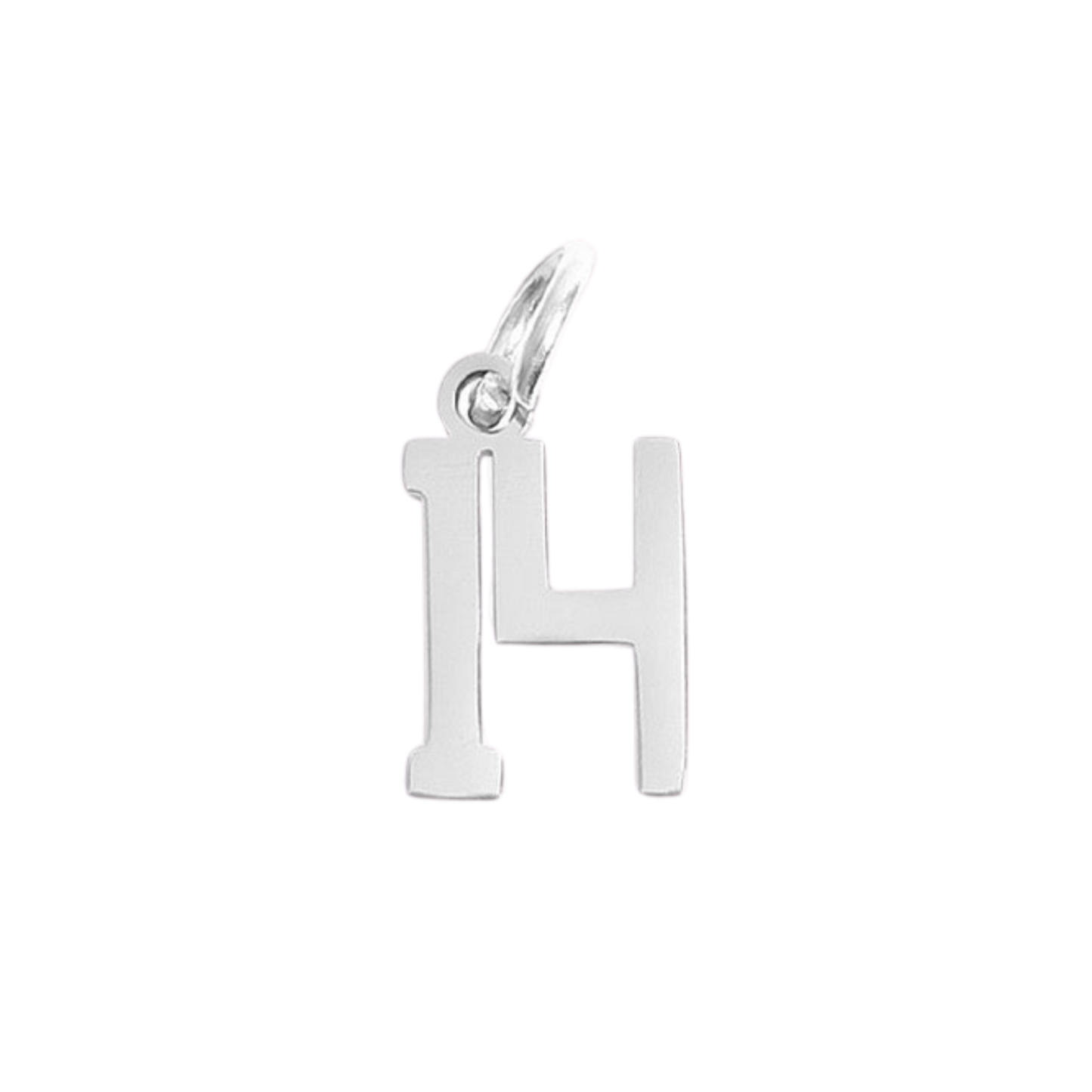 Small Silver Varsity Number Charms