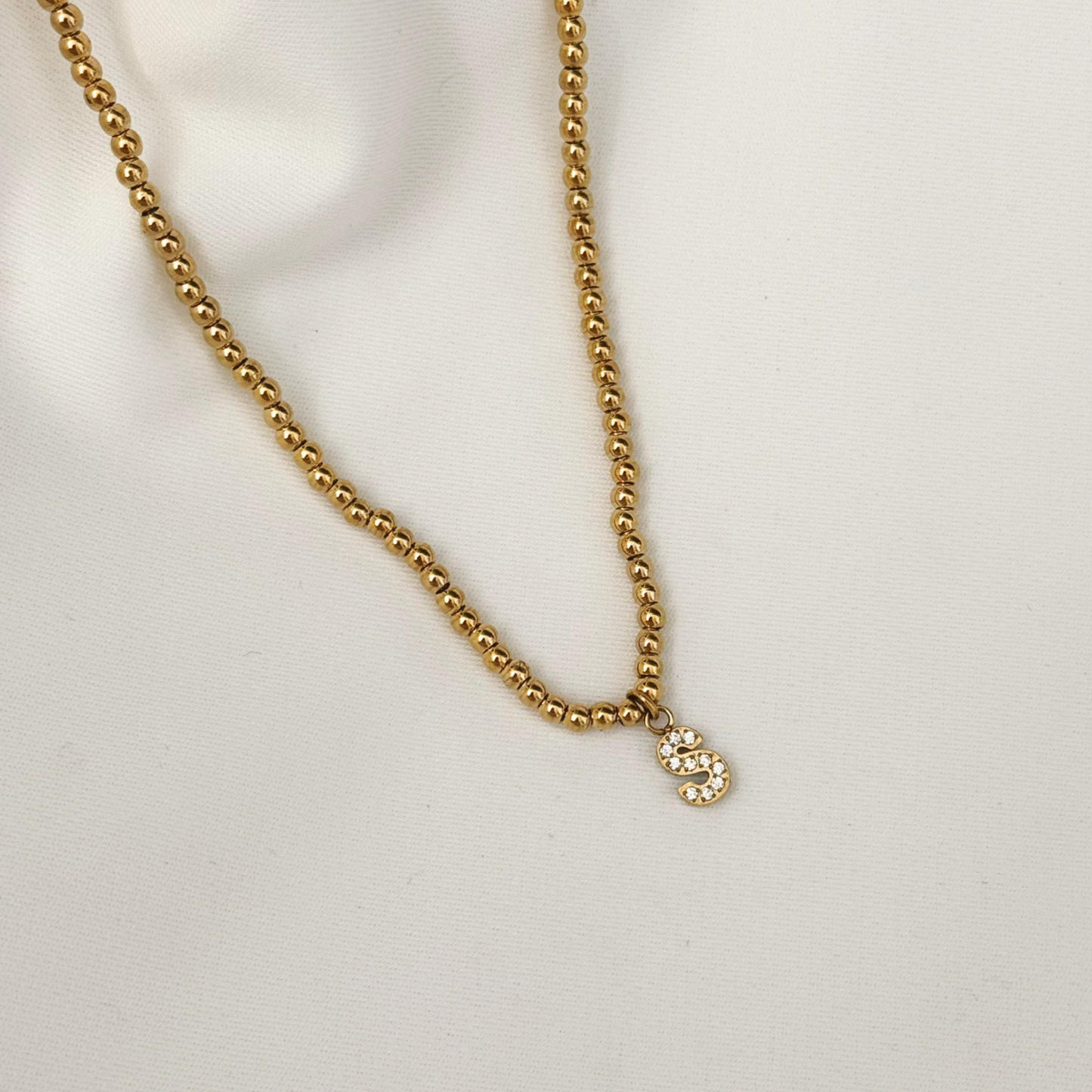 Initial Beaded Necklace