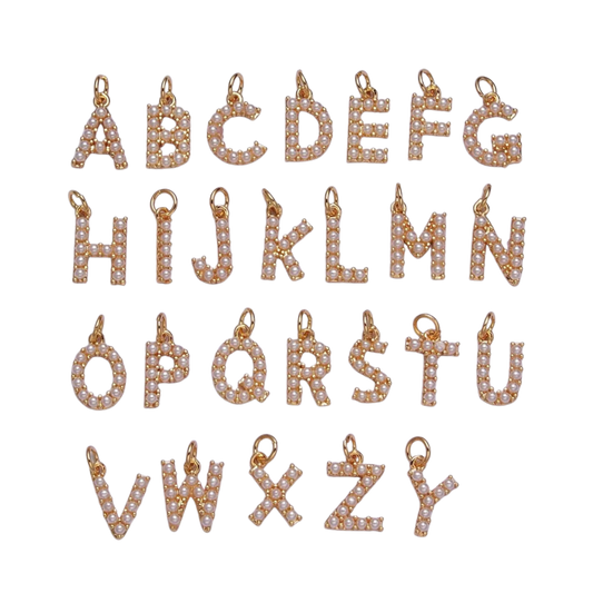 Medium Pearl Initial Charm