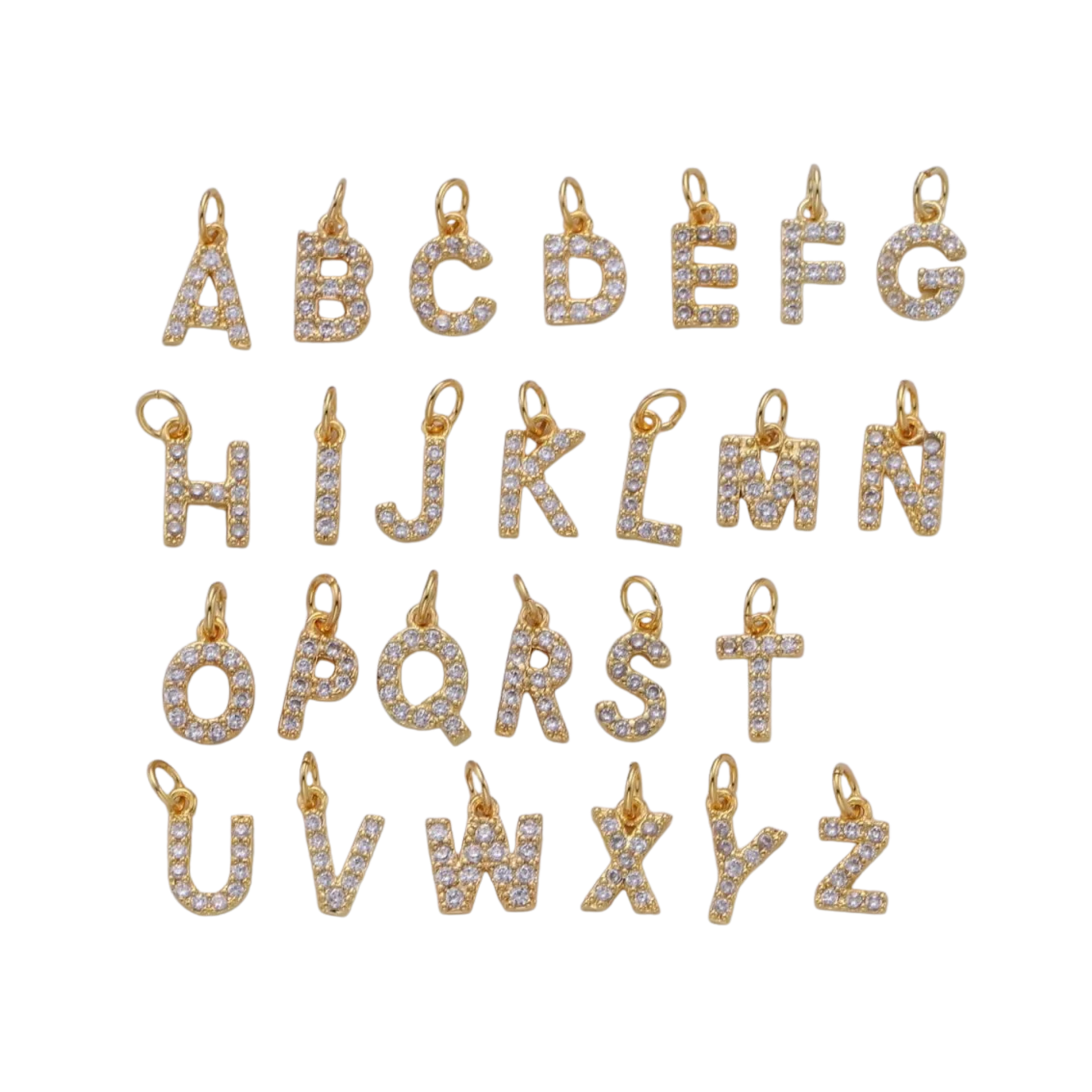 Mini Rhinestone Initial Charm