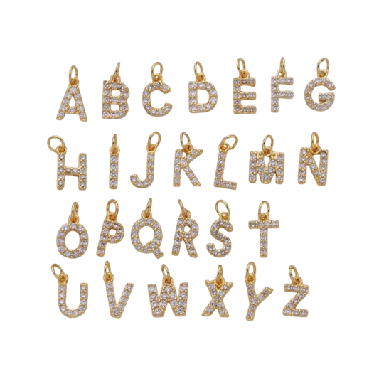 Mini Rhinestone Initial Charm