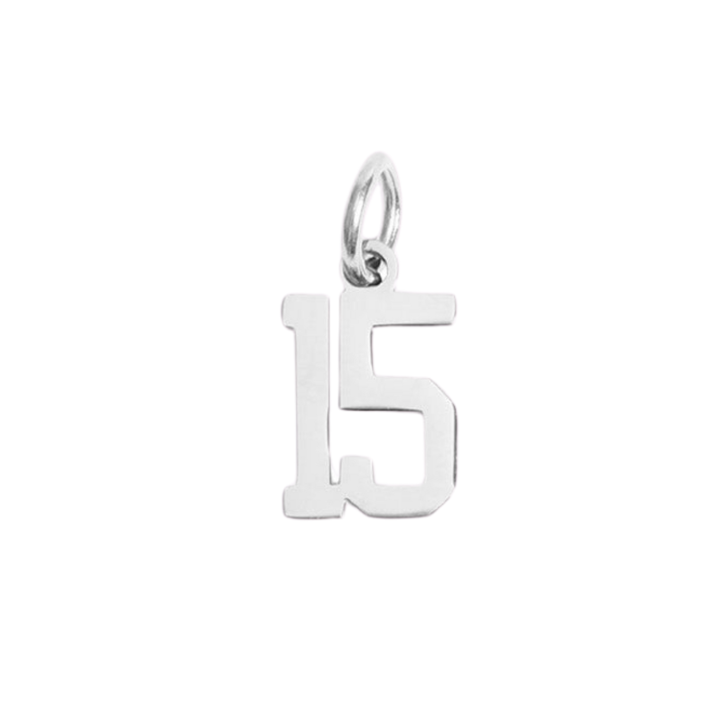 Small Silver Varsity Number Charms