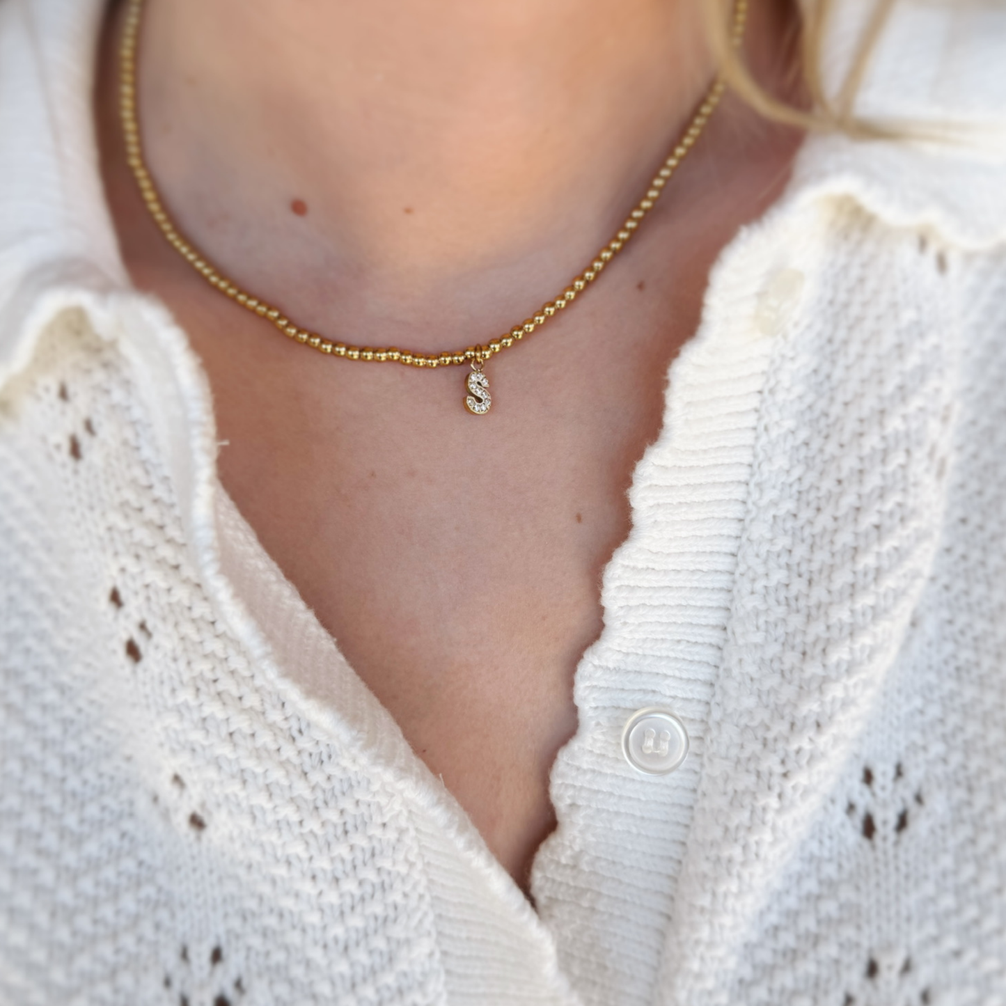 Initial Beaded Necklace