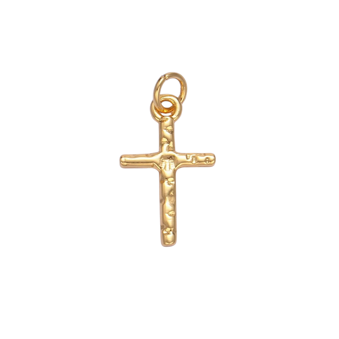 Medium Hammered Cross Charm
