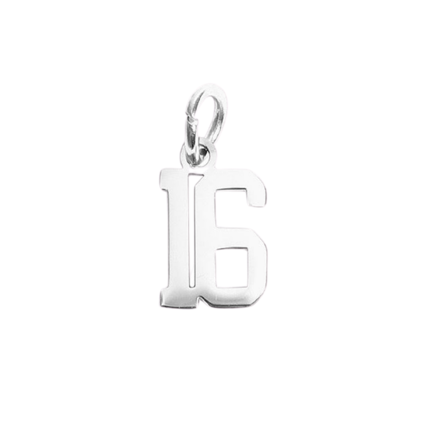 Small Silver Varsity Number Charms