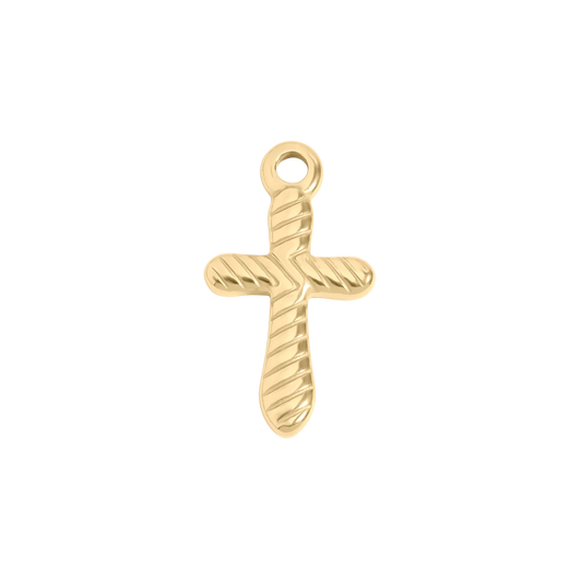 Medium Gold Textured Cross Charm