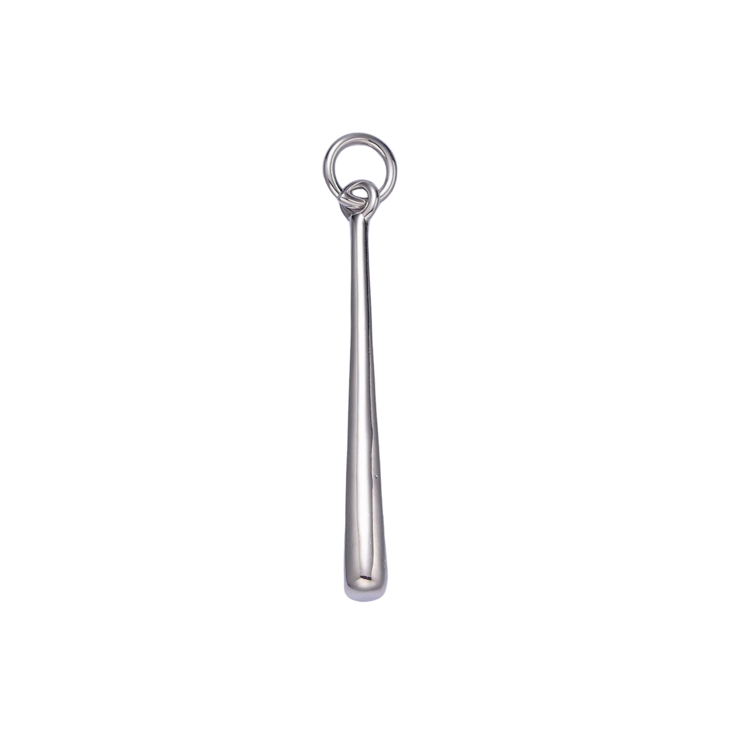 Large Silver Baseball Bat Charm