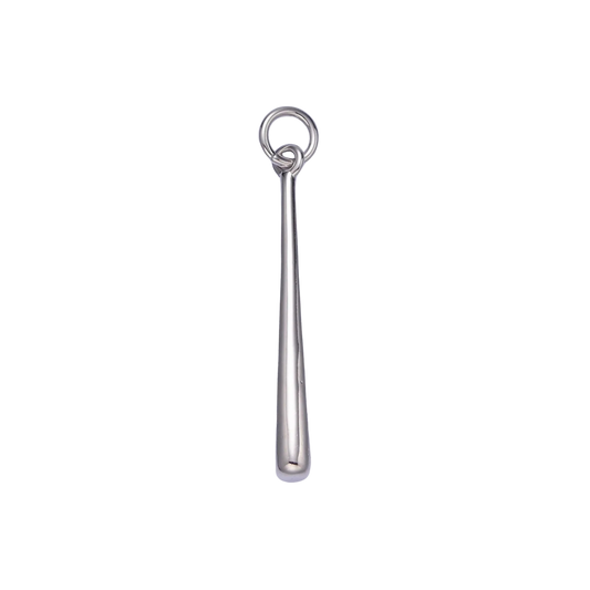 Large Silver Baseball Bat Charm