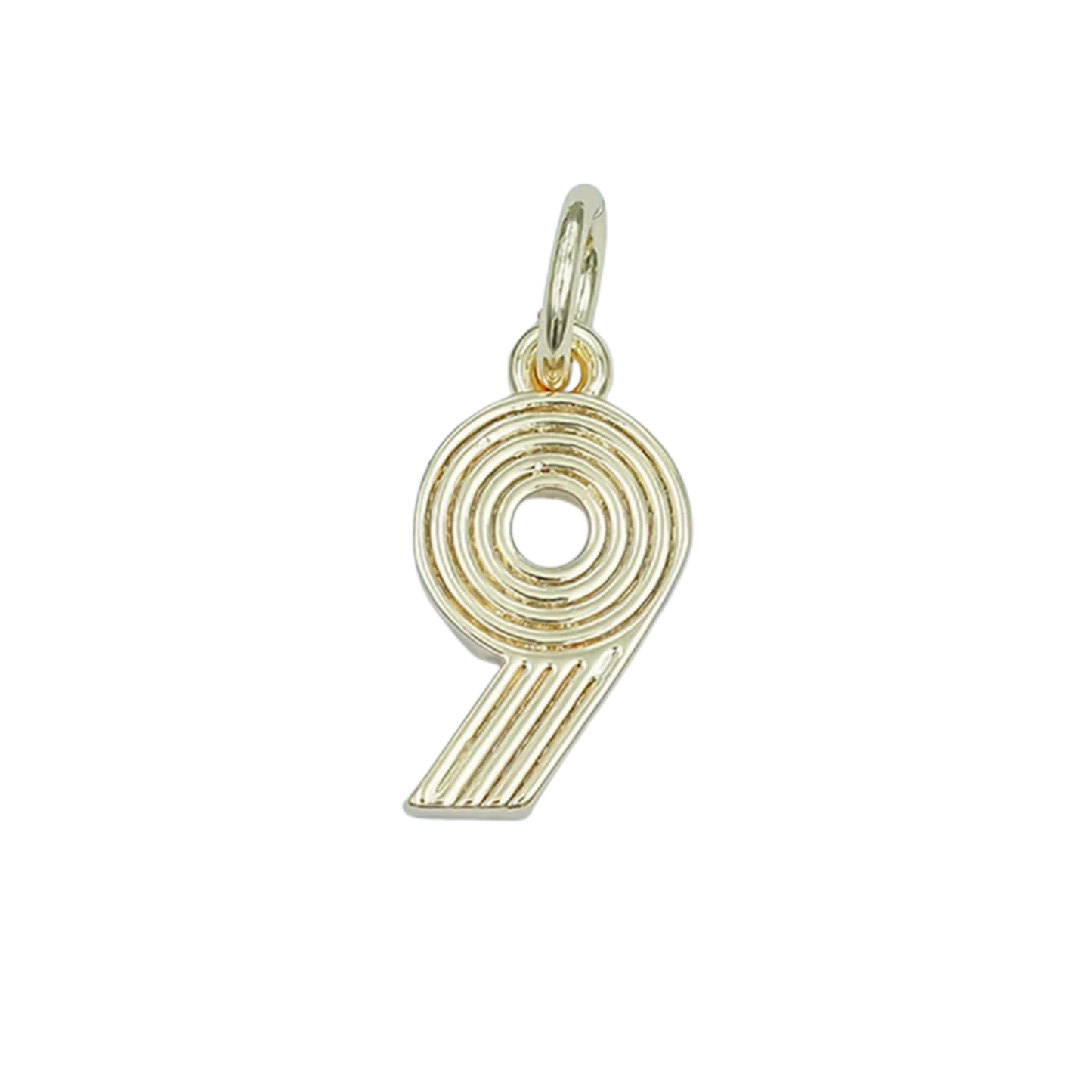 Medium Ribbed Number Charm