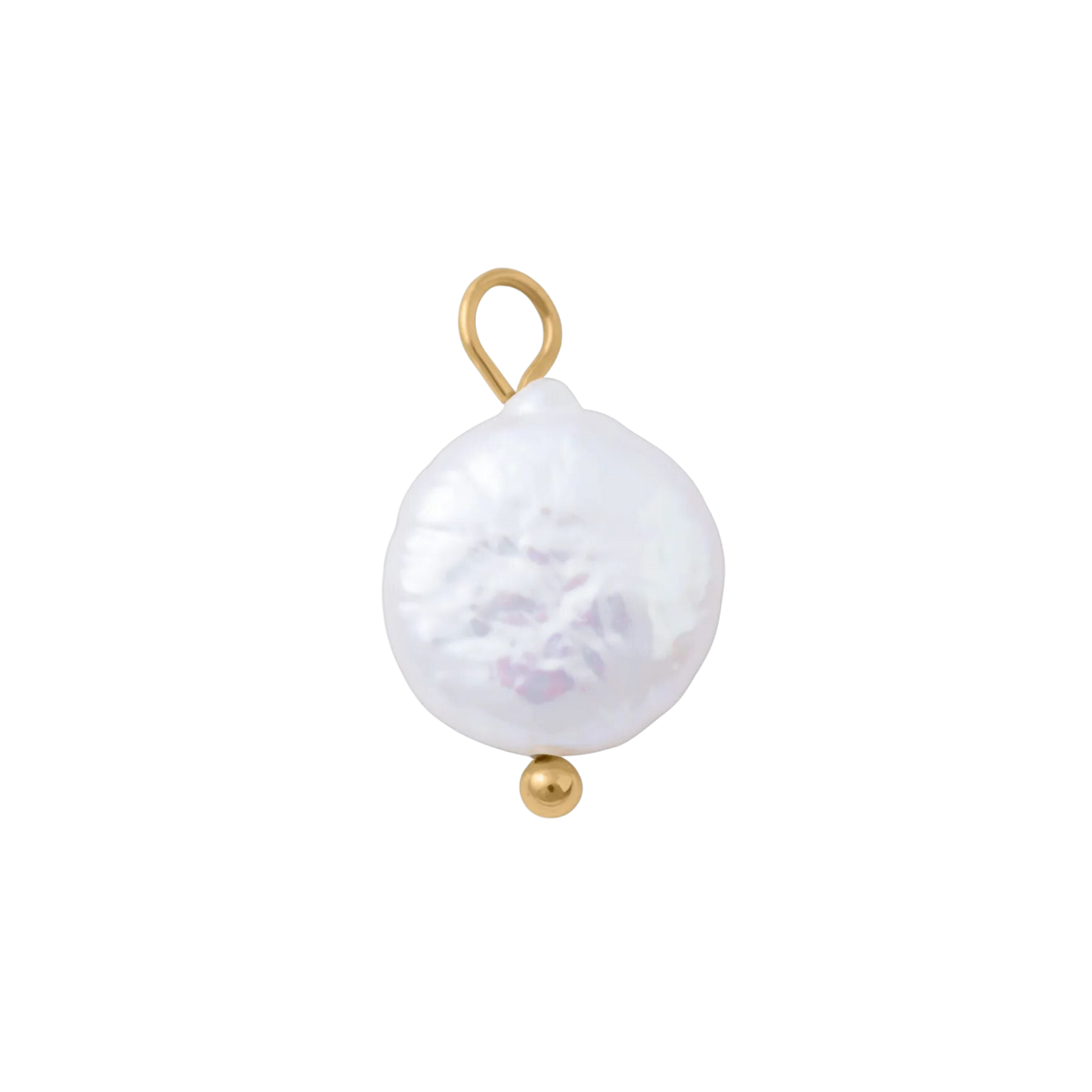Medium Gold Coin Pearl Charm