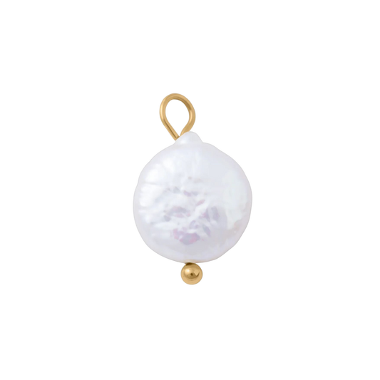 Medium Gold Coin Pearl Charm