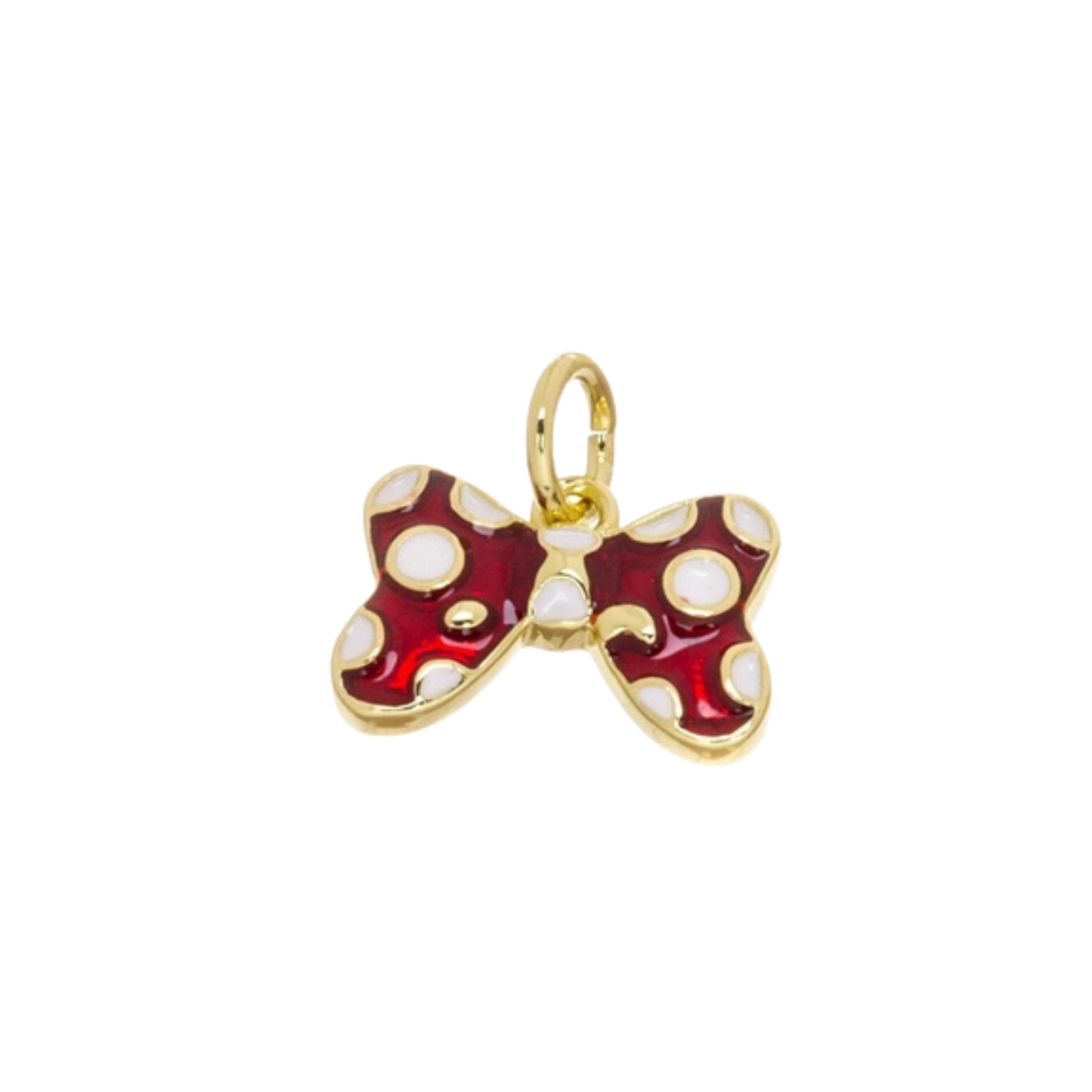 Small Red Polka Dot Bow Charm
