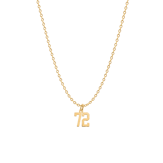 Gold Sports Number Necklace