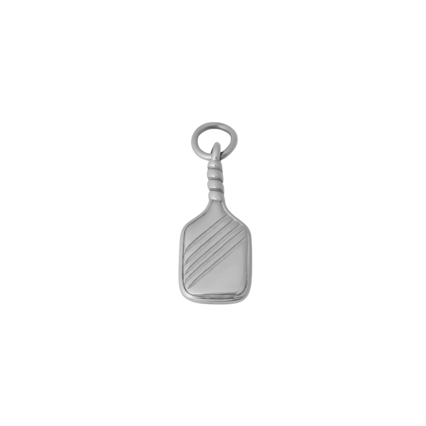 Mini Silver Pickleball Paddle Charm