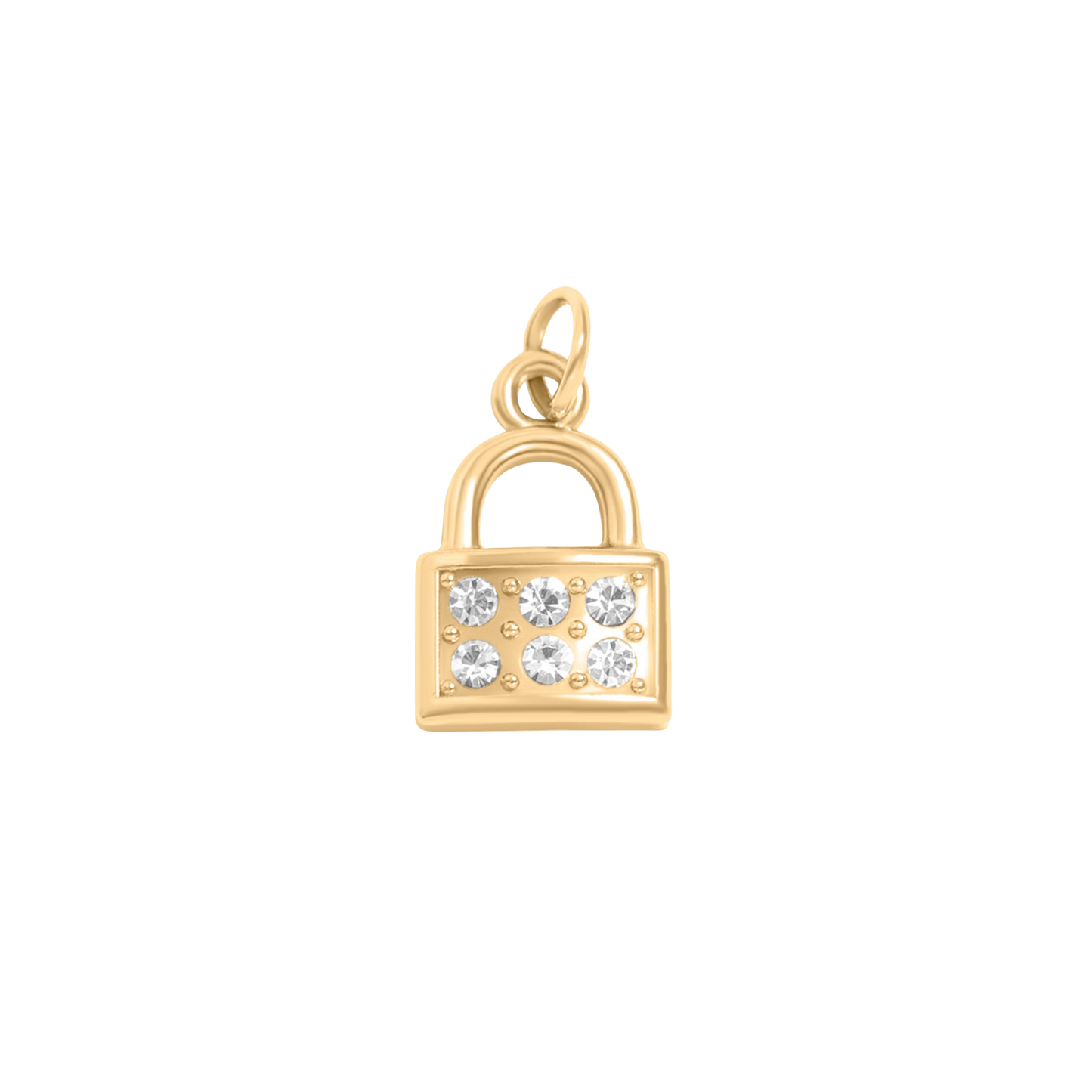 Mini Gold CZ Padlock Charm
