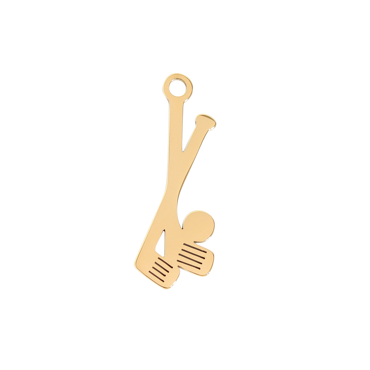 Large Gold Golf Clubs Charm