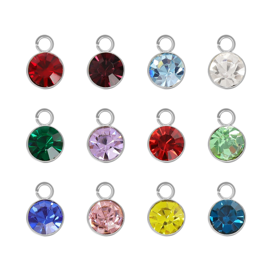 Mini Silver Birthstone Charms