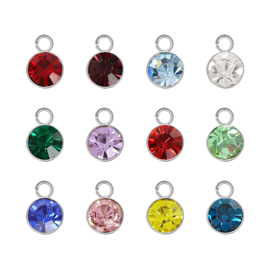 Mini Silver Birthstone Charms