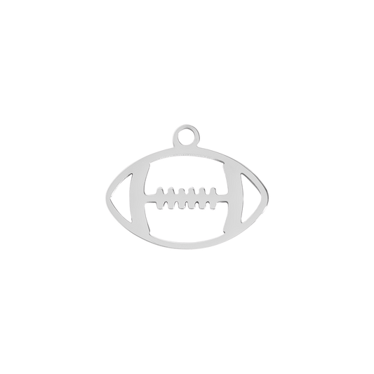 Silver Medium Football Charm