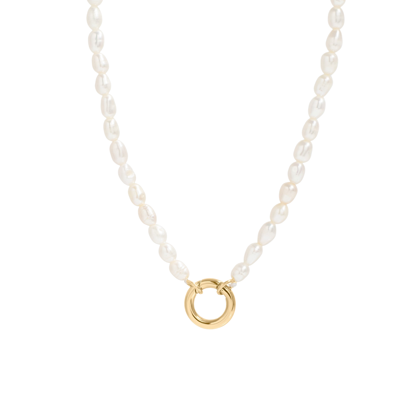 18K Freshwater Pearl Charm Holder Necklace