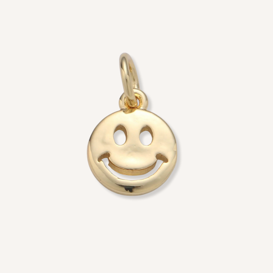 Mini Gold Smiley Face Charm