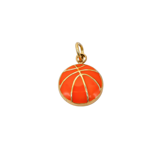 Mini Orange Flat Basketball Charm
