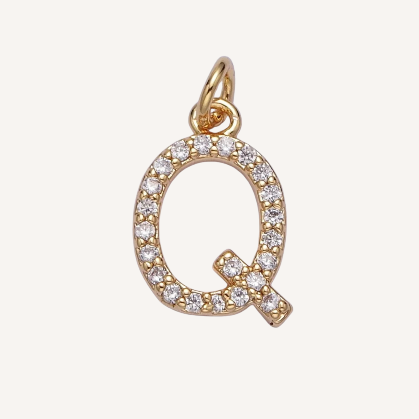 Medium Rhinestone Initial Charm