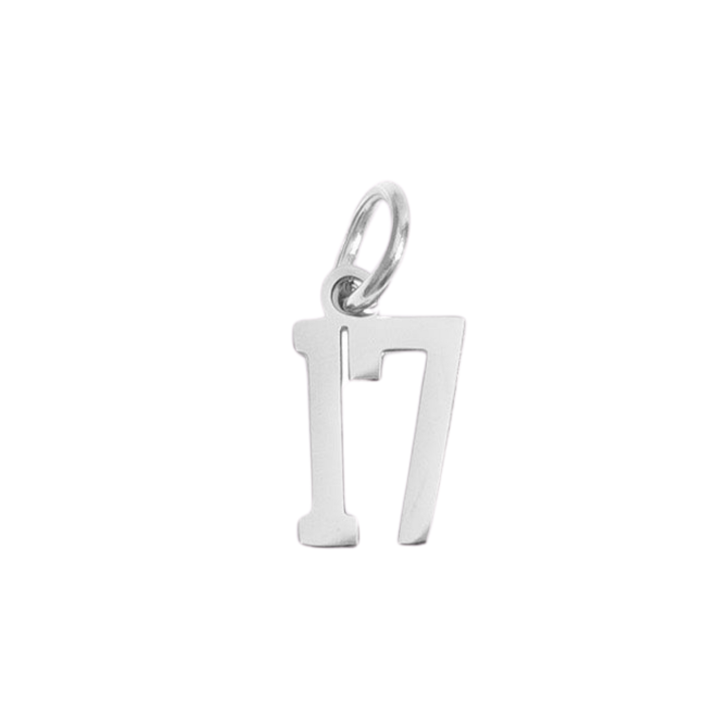 Small Silver Varsity Number Charms