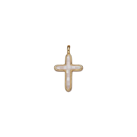 Mini Opal Cross Charm