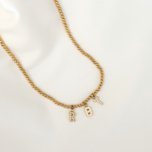 Initial Beaded Necklace