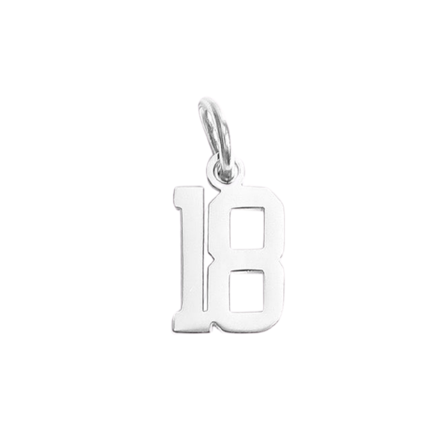 Small Silver Varsity Number Charms