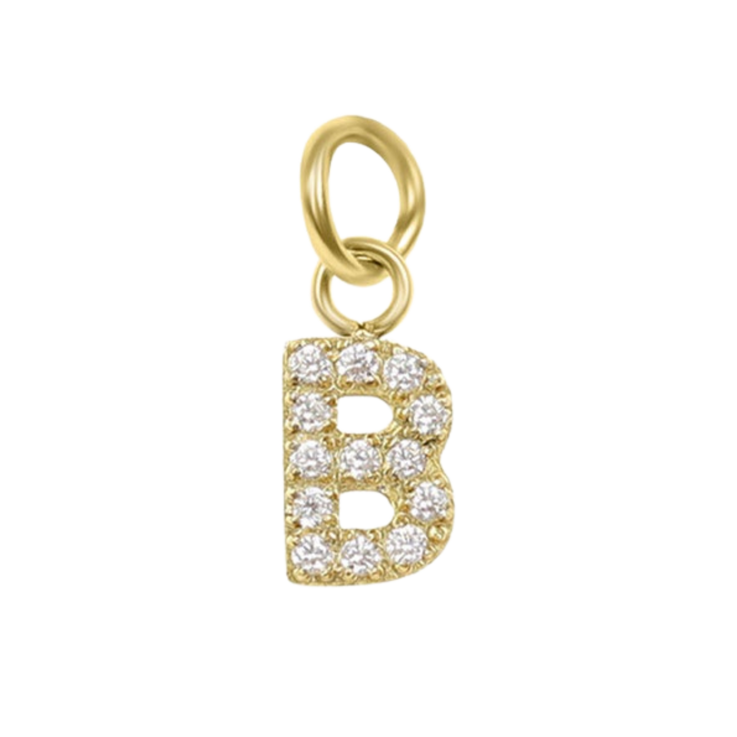 Mini 18K Gold Paved Initial Charms
