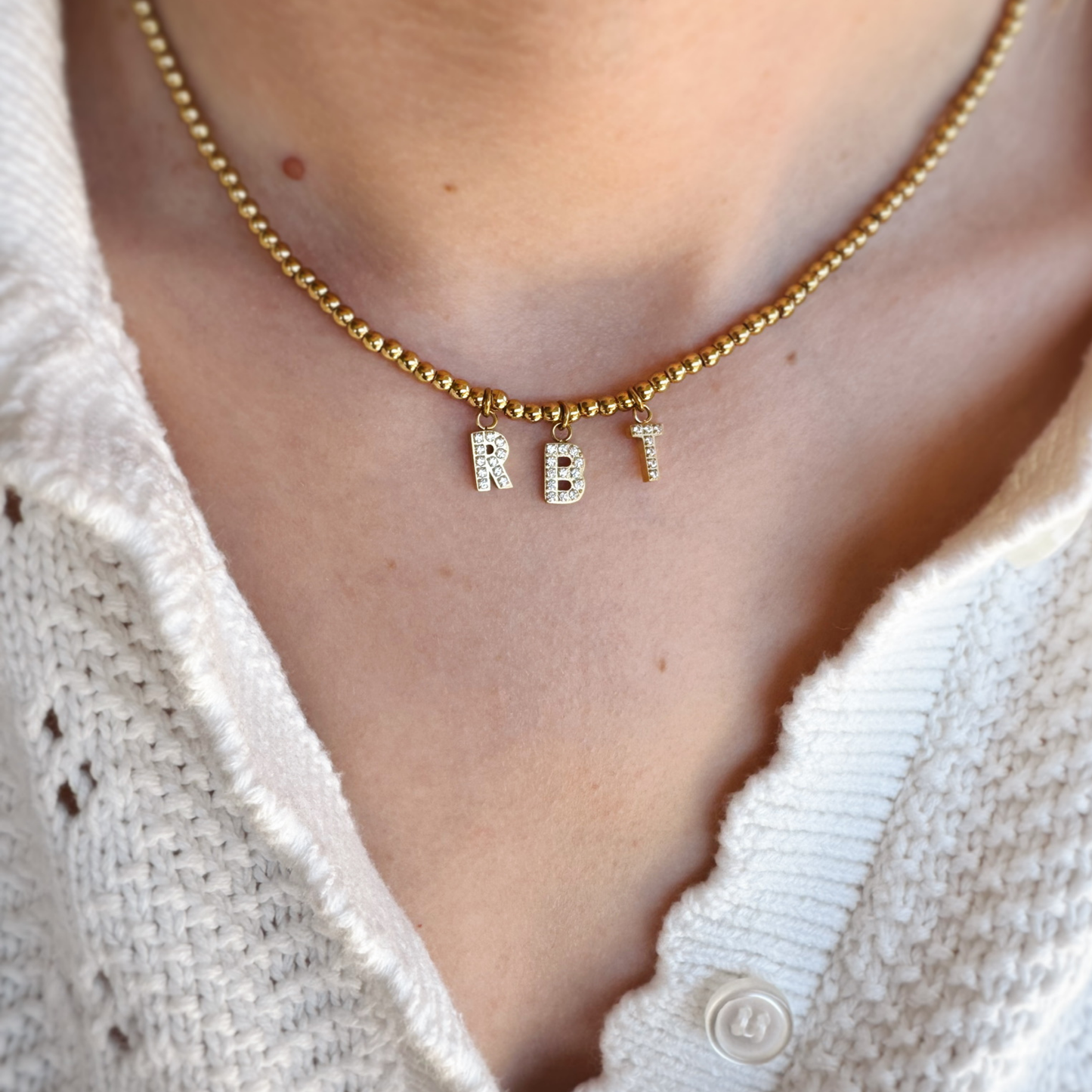 Initial Beaded Necklace